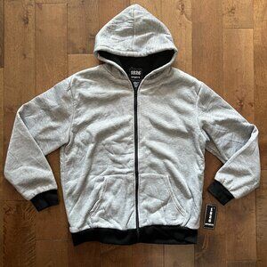 1826 Sports Light Gray Unisex Hooded Full Zip Fleece Sherpa Jacket, Size M - NWT
